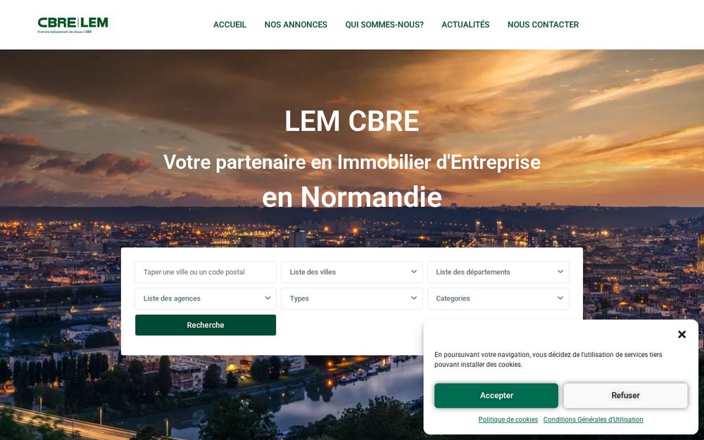 Aperçu du site LEM CBRE