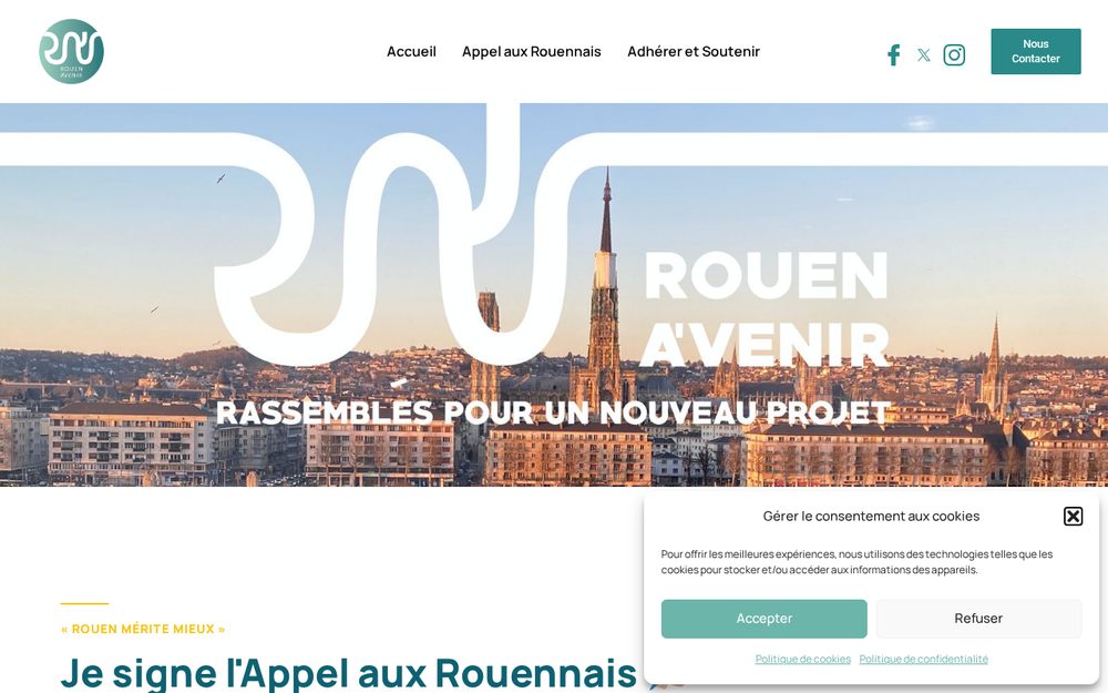 Aperçu du site Rouen A'Venir